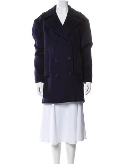 Pre-owned Staud Wool Peacoat In Blue