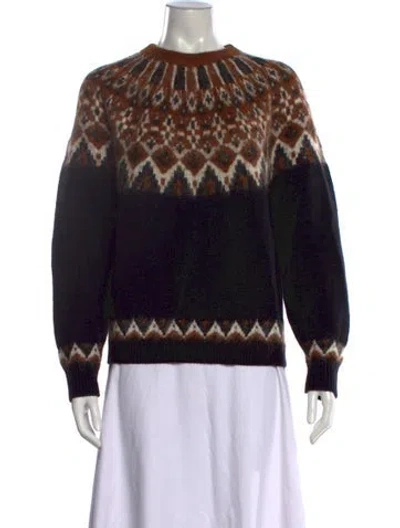 Pre-owned Staud Wool Printed Sweater In Black