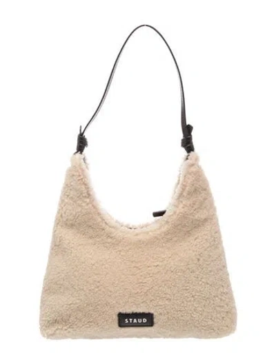 Pre-owned Staud Wool Shoulder Bag In White