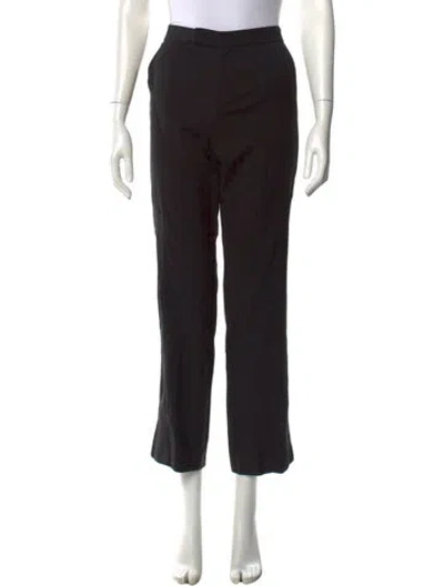 Pre-owned Staud Wool Straight Leg Pants In Black
