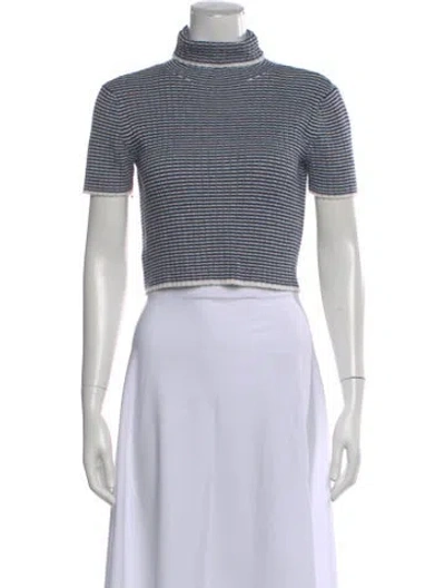 Pre-owned Staud Wool Striped Sweater In Blue