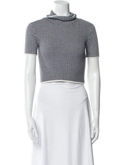 Pre-owned Staud Wool Striped Sweater In White