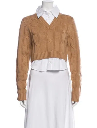 Pre-owned Staud Wool Sweater In Neutral