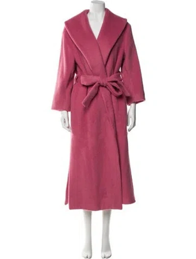 Pre-owned Staud Wool Trench Coat In Pink