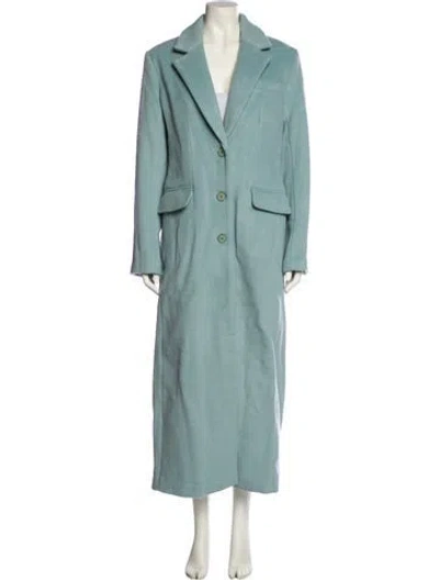 Pre-owned Staud Wool Trench Coat W/ Tags In Green