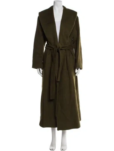 Pre-owned Staud Wool Trench Coat W/ Tags In Green