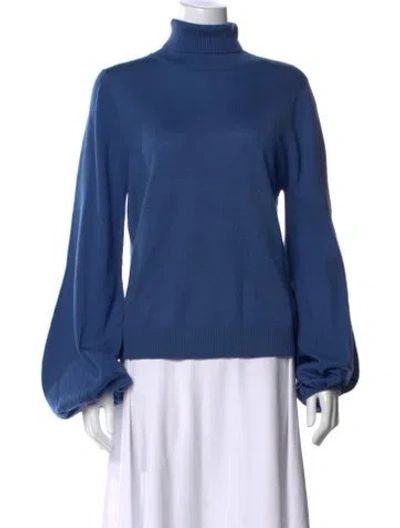 Pre-owned Staud Wool Turtleneck Sweater In Blue