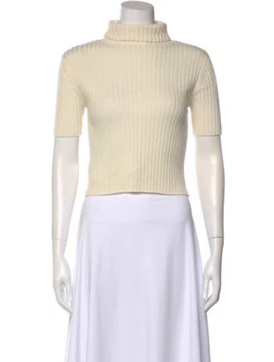 Pre-owned Staud Wool Turtleneck Sweater In Neutral