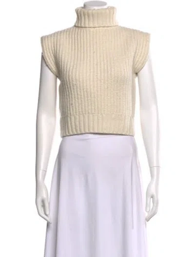 Pre-owned Staud Wool Turtleneck Sweater In Neutral