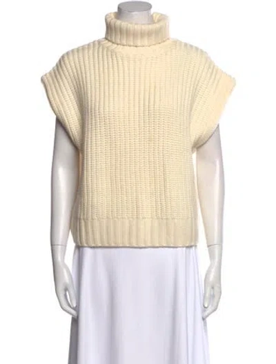 Pre-owned Staud Wool Turtleneck Sweater In Neutral