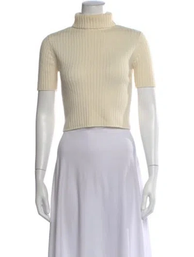 Pre-owned Staud Wool Turtleneck Sweater In Neutral