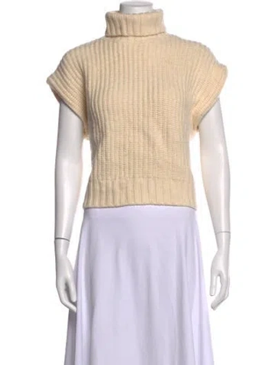 Pre-owned Staud Wool Turtleneck Sweater In Neutrals