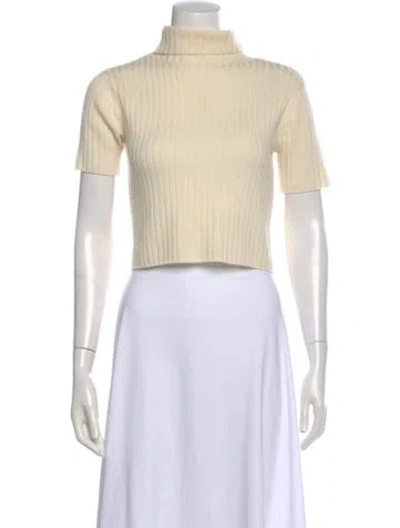 Pre-owned Staud Wool Turtleneck Top In Blue