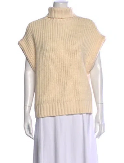 Pre-owned Staud Wool Turtleneck Top In Neutral