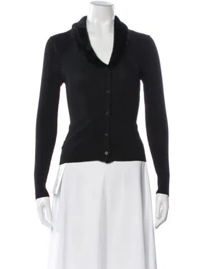 Pre-owned Staud Wool V-neck Sweater In Black