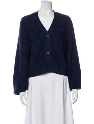 Pre-owned Staud Wool V-neck Sweater In Blue