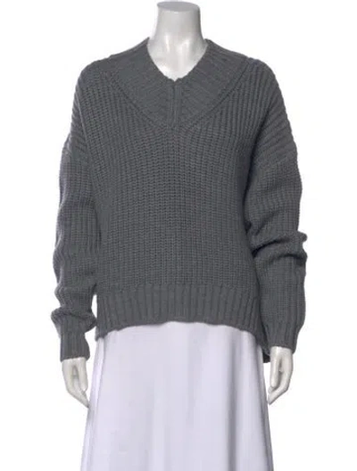 Pre-owned Staud Wool V-neck Sweater In Gray