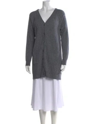 Pre-owned Staud Wool V-neck Sweater In Gray