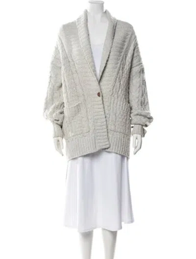 Pre-owned Staud Wool V-neck Sweater In Grey