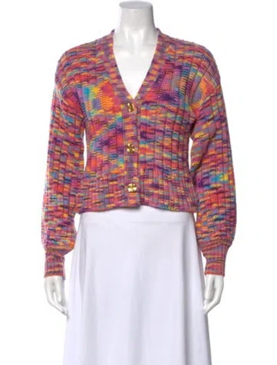Pre-owned Staud Wool V-neck Sweater In Multi