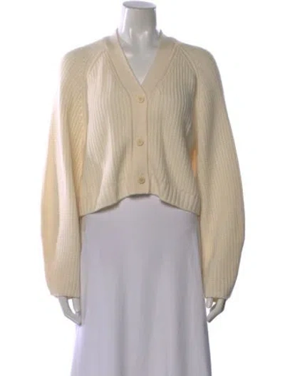 Pre-owned Staud Wool V-neck Sweater In Neutral