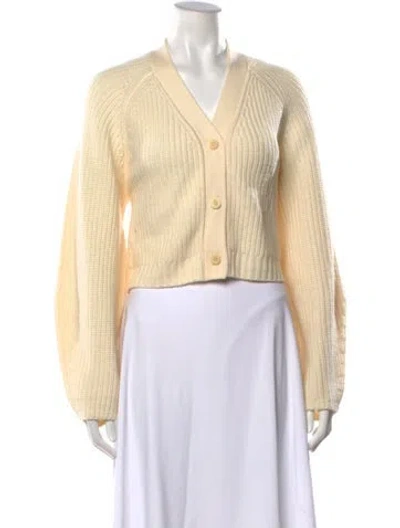 Pre-owned Staud Wool V-neck Sweater In Neutrals