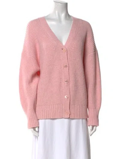 Pre-owned Staud Wool V-neck Sweater In Pink