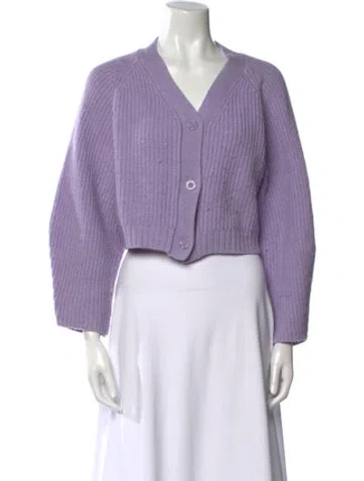 Pre-owned Staud Wool V-neck Sweater In Purple