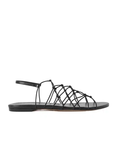 Staud Woven Design Sandals In Black