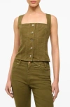Staud + Wrangler Denim Trucker Top In Sergeant Green