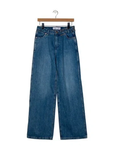 Pre-owned Staud High-rise Wide Leg Jeans In Blue