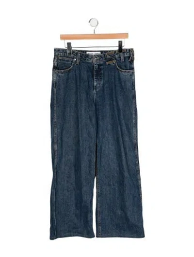 Pre-owned Staud High-rise Wide Leg Jeans In Blue