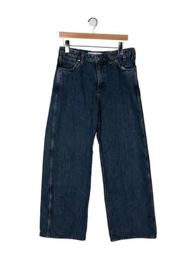 Pre-owned Staud High-rise Wide Leg Jeans In Blue