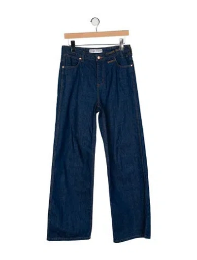Pre-owned Staud High-rise Wide Leg Jeans In Blue