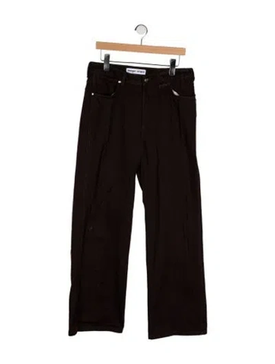Pre-owned Staud High-rise Wide Leg Jeans In Brown