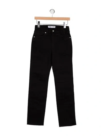 Pre-owned Staud Mid-rise Straight Leg Jeans In Black
