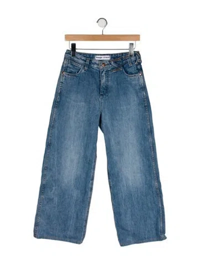 Pre-owned Staud Mid-rise Wide Leg Jeans In Blue