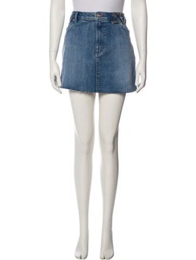 Pre-owned Staud Mini Skirt W/ Tags In Blue