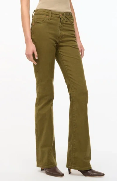 Staud + Wrangler The Must Flare Leg Jeans In Sergeant Green