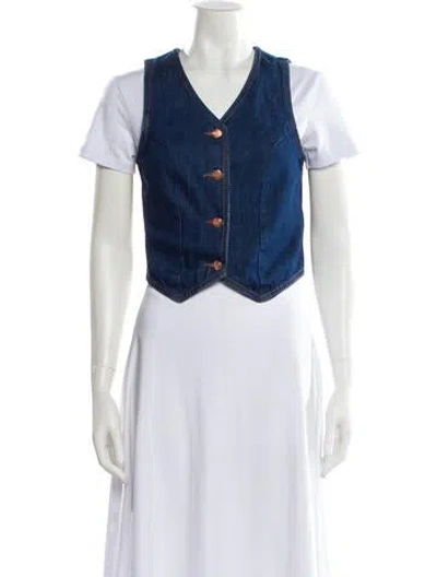 Pre-owned Staud Vest In Blue