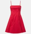 Staud Wylie Pleated Stretch Cotton Mini Sundress