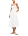 Staud Wylie Paneled Midi Dress In White