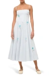 Staud Wylie Floral Paneled Midi Dress