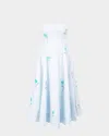 Staud Wylie Floral Paneled Midi Dress In Blue