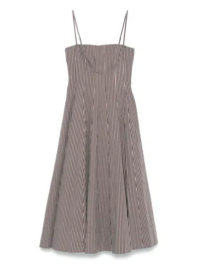 Staud Wylie Midi Dress In Brown