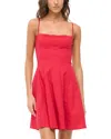 Staud Wylie Pleated Stretch Cotton Mini Sundress