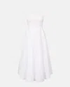 Staud Wylie Paneled Midi Dress In White