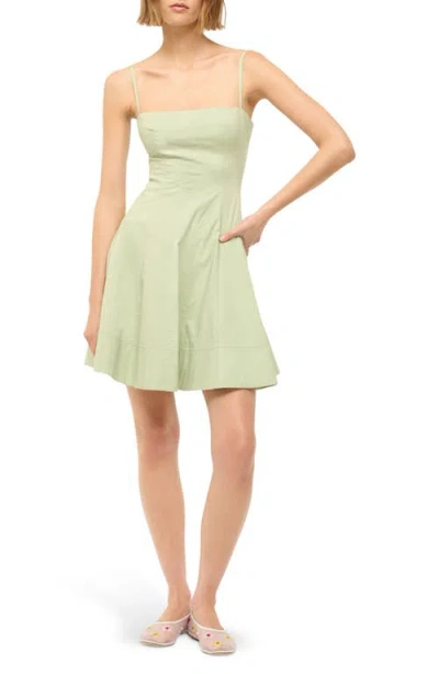 Staud Wylie Stretch Cotton Minidress In Pale Jade