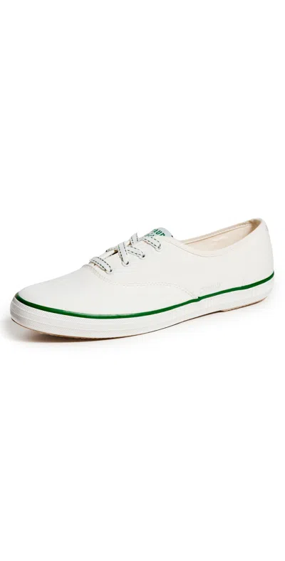 Staud X Keds Champion Canvas Piping Sneakers White/green