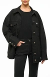 Staud X Wrangler The Biggest Denim Trucker Jacket In Black